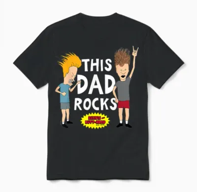 Mtv - Beavis and Butthead This Dad Rocks Unisex T-Shirt - Black