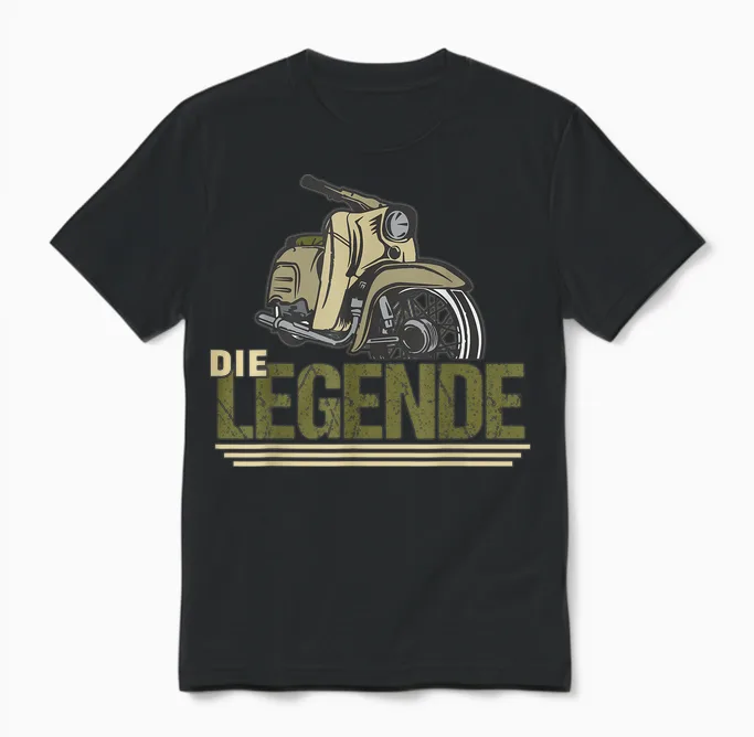 Die Legende Ddr Schwalbe Kr51 Simson Mofa Moped Unisex T-Shirt in Black