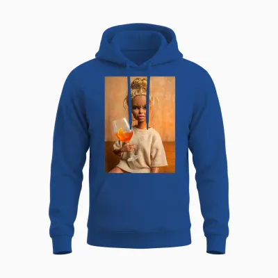 Disgusted Face Doll Meme Funny Orange Spritz Cocktail Fun Unisex Hoodie - Royal