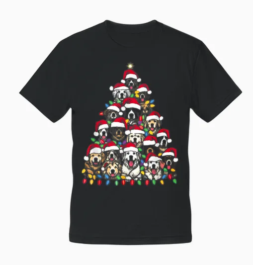 Christmas Tree of Puppies - Funny Xmas Tree Dog Puppy Lover Men Women