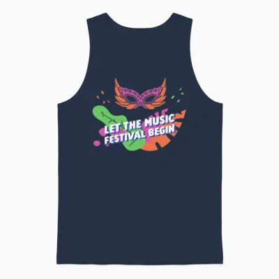Let the Music Festival Begin Unisex Tank Top - Navy
