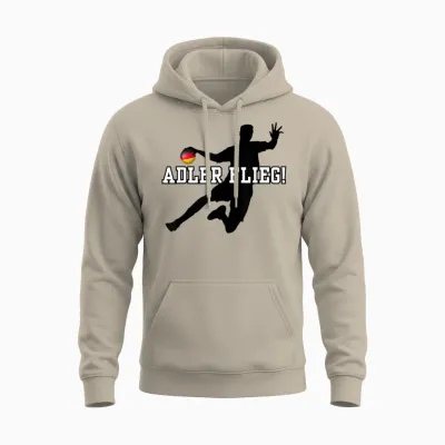 Adler Flieg Handball Fan Outfit T-Shirt, Gray Unisex Hoodie - Sand