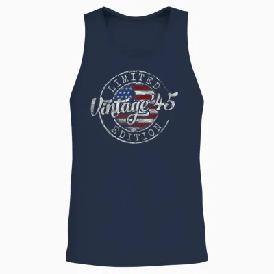 Vintage 1945 80th Birthday Gifts for Men Women 80 Year Old Unisex Tank Top - Navy