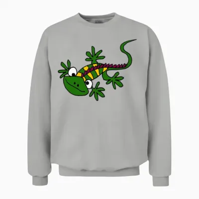 Funny Iguana Cartoon Unisex Sweatshirt - Ash