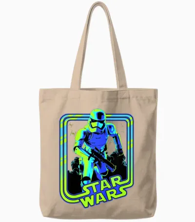 Kids Star Wars Classic Stormtrooper Retro Neon Glow Tote Bags - Natural
