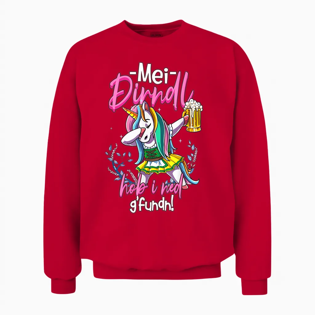 Mei Dirndl Is in Da Wäsch Unisex Sweatshirt in Red
