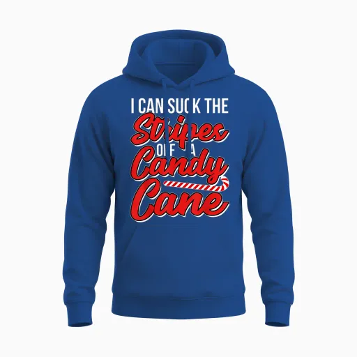 I Can Suck the Stripes off a Candy Cane Adult Christmas Unisex Hoodie - Royal