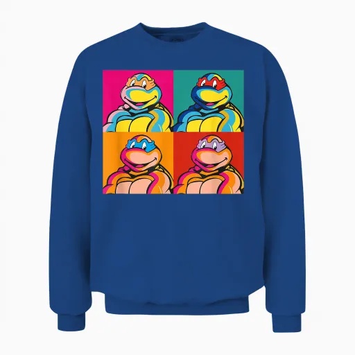 Donatello, Michelangelo, Leonardo & Donatello - Pop Art Unisex Sweatshirt in Royal