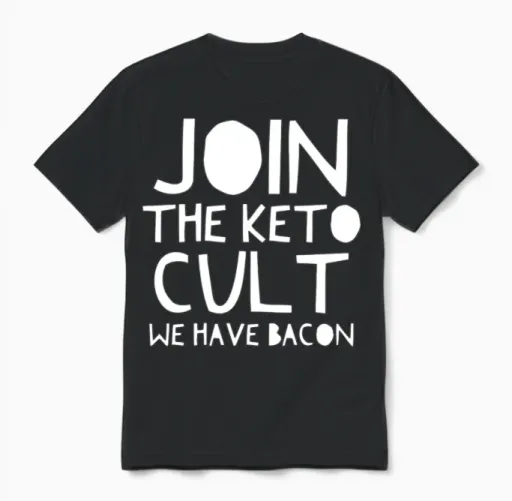Join the Keto Funny Unisex T-Shirt in Black