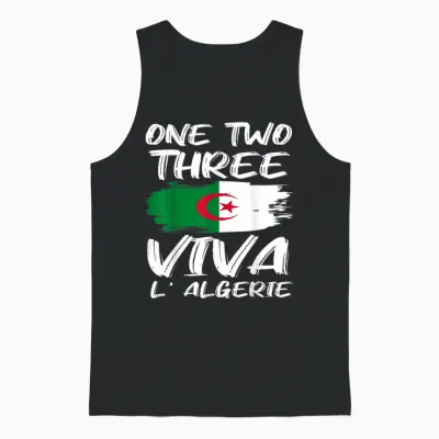 Viva L' Algérie One Two Three Drapeau Algérien Unisex Tank Top - Black