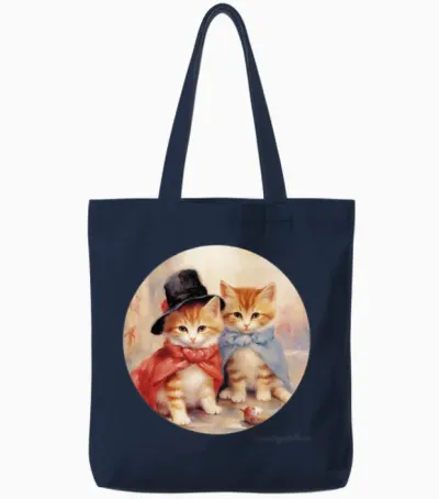 Renoir - Funny Cats Tote Bags - Navy