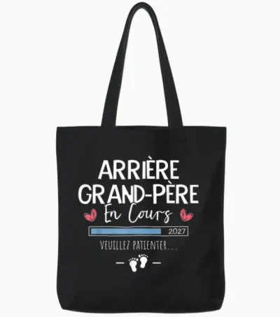 Arrière Grand Père En Cours 2027 Annonce Futur Arrière Papy Tote Bags - Black