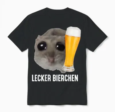 Tasty Beer X Sad Hamster Meme Beer Wheat Beer White Beer T-Shirt, Black Unisex T-Shirt - Black