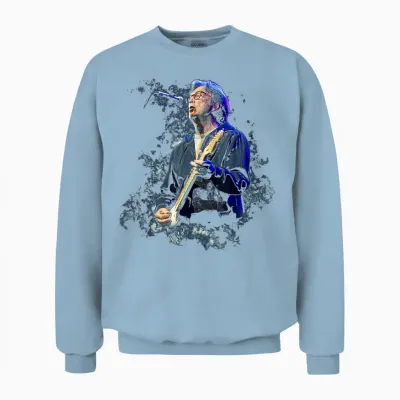 Eric Clapton Bei Paul Jones Charity Concert 2018 Unisex Sweatshirt - Light Blue