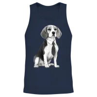 Beagle Dog Dog Silhouette Cute Dog Unisex Tank Top - Navy – 2