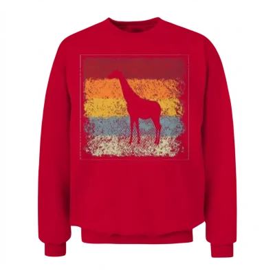 Giraffe Retro Unisex Sweatshirt - Red