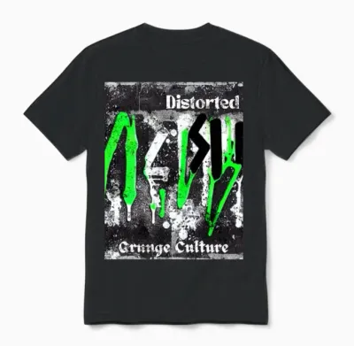 Street Culture Grunge Style Unisex T-Shirt - Black