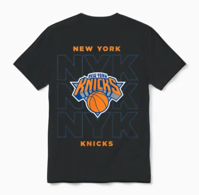 Nba - Aufgestapeltes Stadtlogo Der New York Knicks Unisex T-Shirt - Black