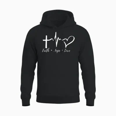 Faith Hope Love Unisex Hoodie - Black