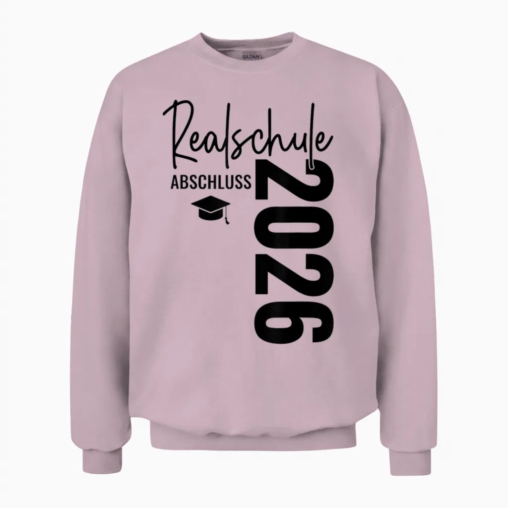 Realschule Abschluss 2026 Prüfung Bestanden Schulabschluss Unisex Sweatshirt in Light Pink