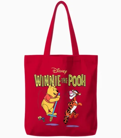 Disney Winnie the Pooh and Tigger Bouncing Friends Tote Bags - Red