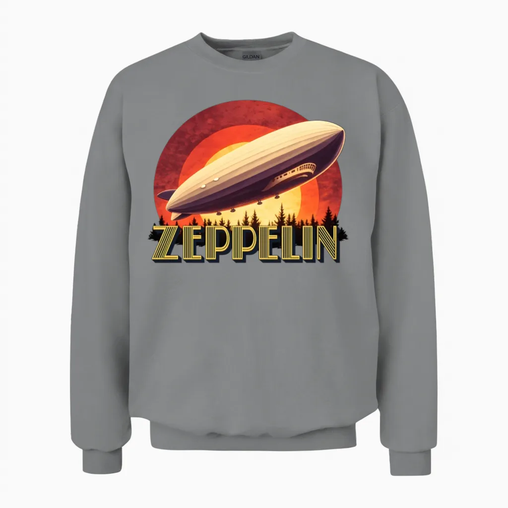 Zeppelin Retro Unisex Sweatshirt in Sport Grey