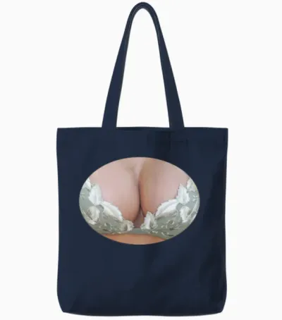 Fake Boobs Tote Bags - Navy