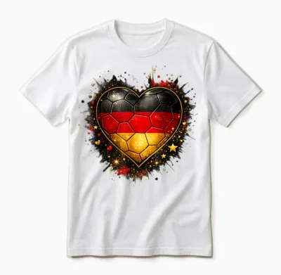Deutschland Herz Deutschland Flagge Damen Herren Kinder Unisex T-Shirt - White