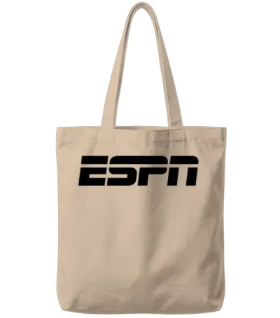 Espn Black Logo V1 Tote Bags - Natural
