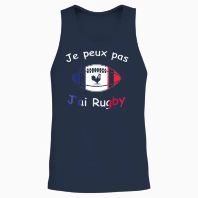 Je Peux Pas J'ai Rugby – Rugby Player Gift T-Shirt, Black, S Unisex Tank Top - Navy