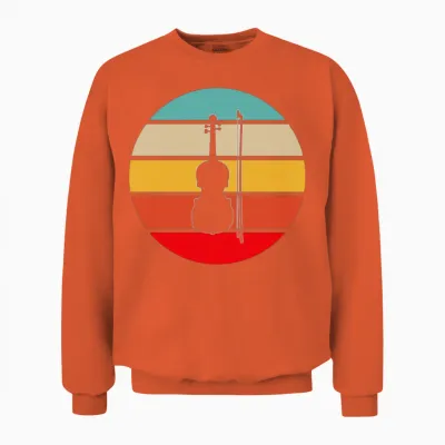Violin Retro Unisex Sweatshirt - Orange