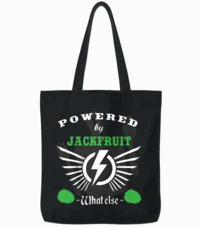 Powered by Jackfruit Tote Bags - Black