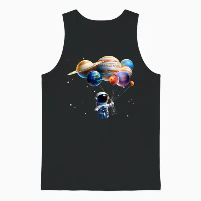 Funny Astronaut Planets Gift Men Women Kids Astronomy Space Unisex Tank Top - Black
