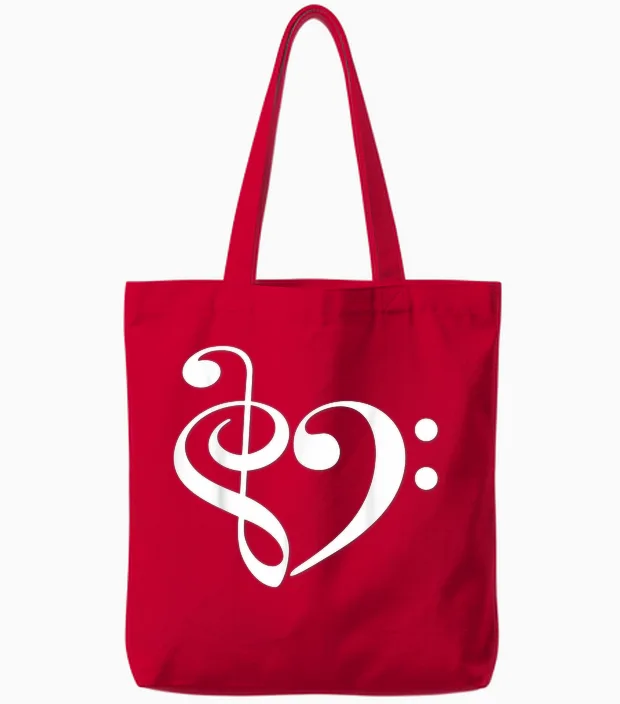 Violinschlüssel Und Bassschlüssel, Herzmusiker, Komponist, Musikliebhaber Tote Bags in Red