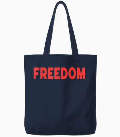 I Love the Taste of Freedom - Couples Matching 4th of July Tote Bags - Navy