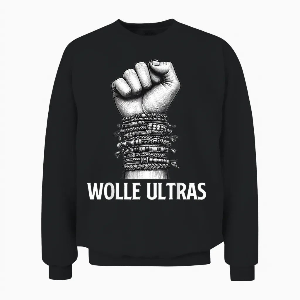 Wool Ultras Wolfgang Malle Party Apres Ski T-Shirt, Black Unisex Sweatshirt in Black