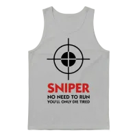 Sniper - Sniper No Need to Run Unisex Tank Top - Ash – 1