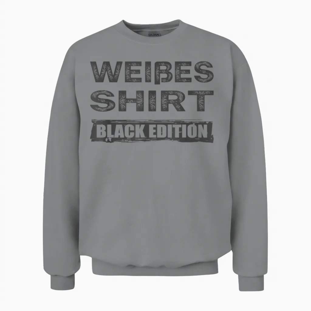 Sarcasm Black Edition: White T-Shirt, Black Unisex Sweatshirt in Sport Grey