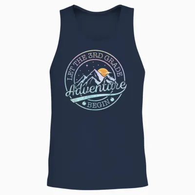 Let the 3rd Grade Adventure Begin Retro First Day of School Unisex Tank Top - Navy