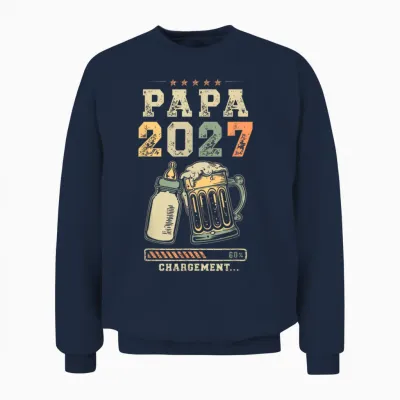 Papa 2027 Futur Pere Bebe En Route Bientôt Papa Unisex Sweatshirt - Navy