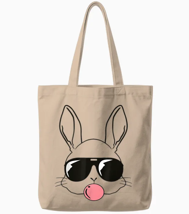 Cooles Oster-Hasen Gesicht Kinder Männer Jungen Ostern Tote Bags in Natural