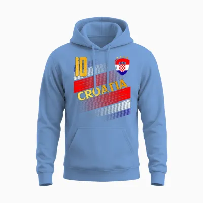 Croatia Flag Lovers of Croatian Pride T-Shirt, Black, S Unisex Hoodie - Carolina Blue