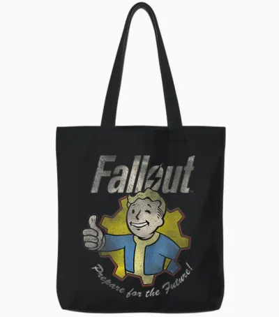Fallout Video Game Prepare for the Future Vault Boy Tote Bags - Black