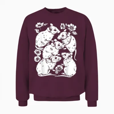Cute Rats | Ratcore Rat | Pastel Goth Gothic Grunge Punk Unisex Sweatshirt - Maroon