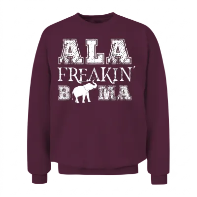 Funny Alabama Gift Ala Freakin Bama Unisex Sweatshirt - Maroon