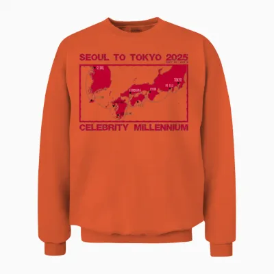 Seoul to Tokyo Cruise 2025 Unisex Sweatshirt - Orange
