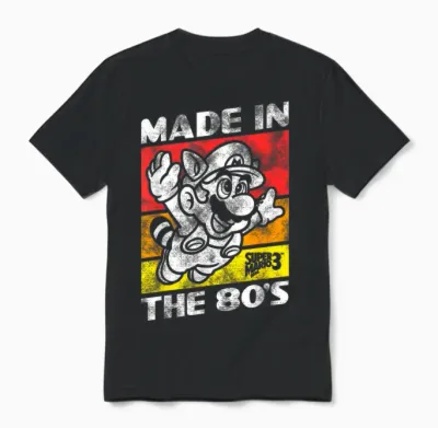 Nintendo Super Mario 3 Made in the 80's Retro Unisex T-Shirt - Black