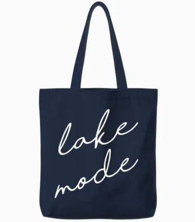 Lake Mode Finger Lakes New York Tote Bags - Navy