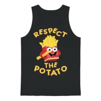 Respect the Potato Funny Unisex Tank Top - Black – 1
