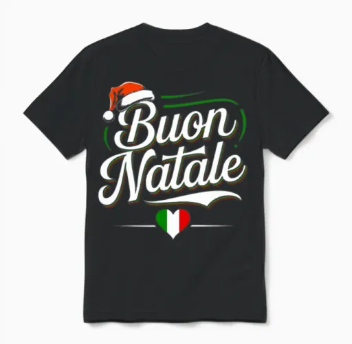 Buon Natale Italian Xmas Christmas Gift Unisex T-Shirt in Black